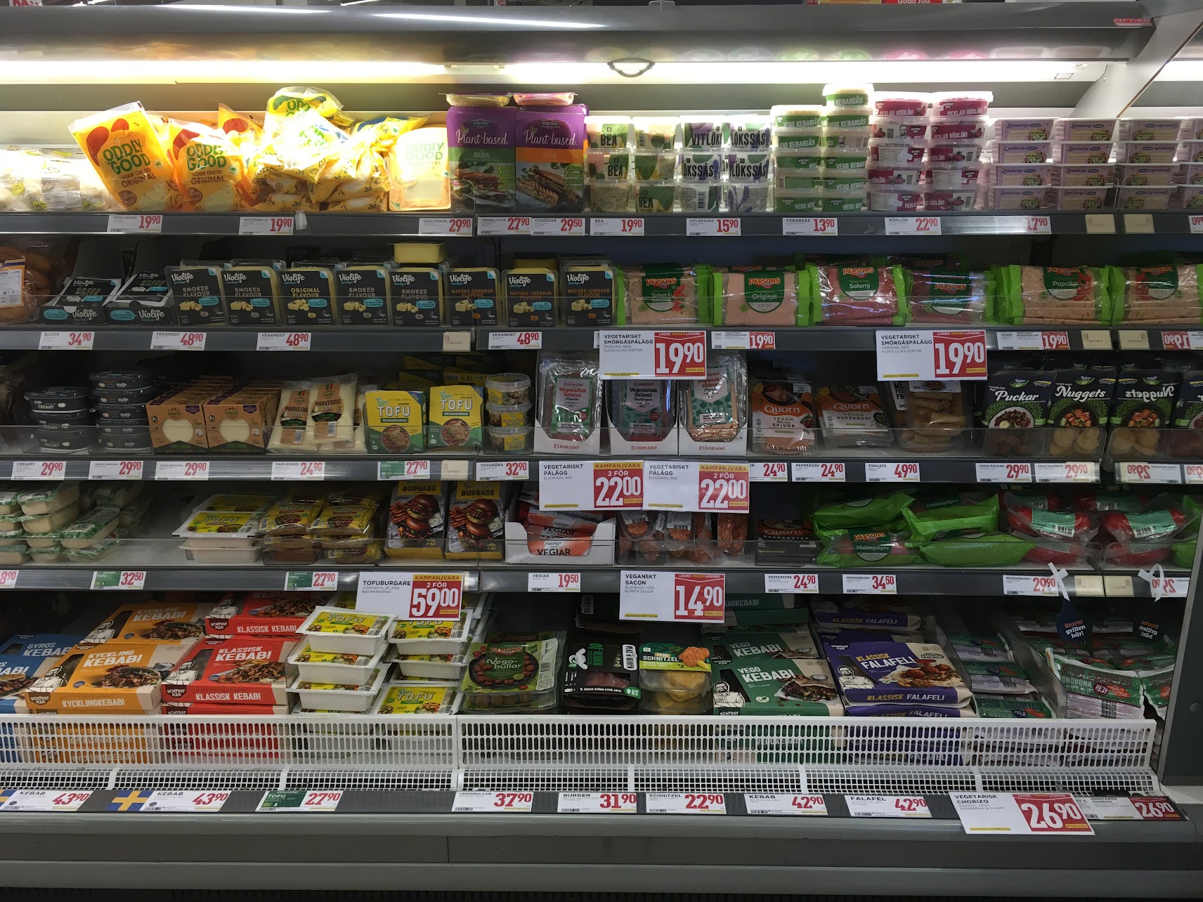 Vegane Produkte im Supermarkt in Schweden